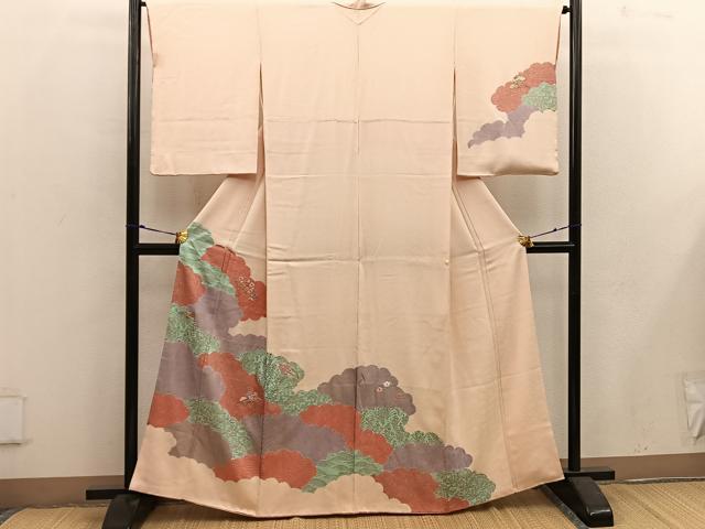 平和屋着物■訪問着 刺繍 文箱菊花文 金銀彩 正絹 逸品 BAAW6205mz