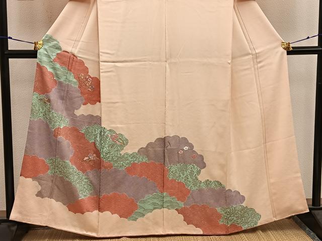平和屋着物■訪問着 刺繍 文箱菊花文 金銀彩 正絹 逸品 BAAW6205mz
