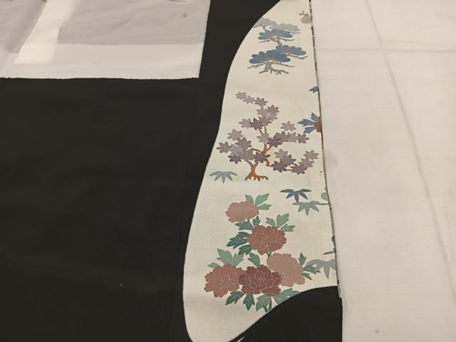平和屋着物■豪華黒留袖 刺繍 飛鶴花文 金彩 正絹 逸品 BAAW6209mz