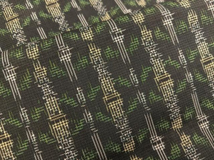 平和屋着物■本場村山大島紬 草葉文 正絹 逸品 BAAW6216mz