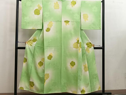 平和屋着物■上質な小紋 地紋起こし 草花文 暈し染め 正絹 逸品 BAAW6219mz