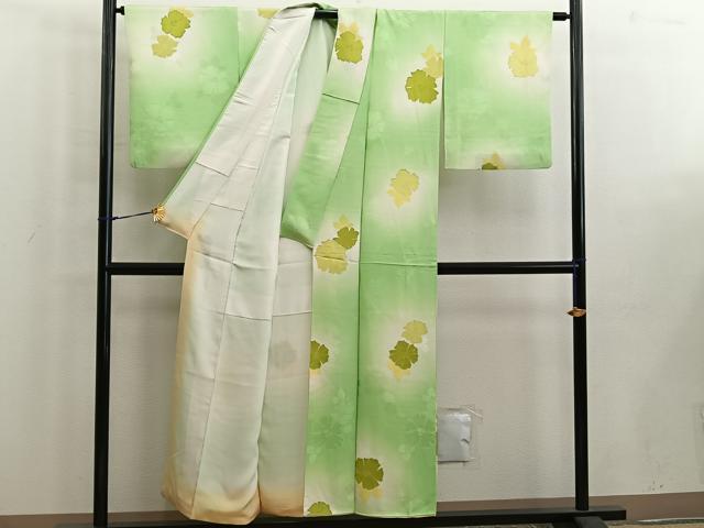 平和屋着物■上質な小紋 地紋起こし 草花文 暈し染め 正絹 逸品 BAAW6219mz