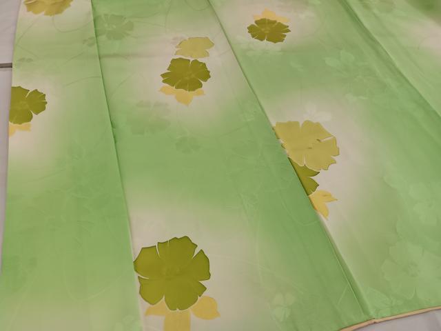 平和屋着物■上質な小紋 地紋起こし 草花文 暈し染め 正絹 逸品 BAAW6219mz