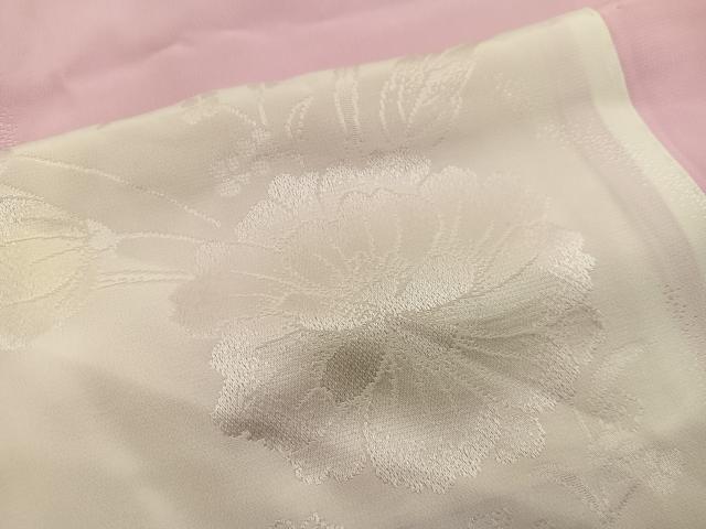 平和屋着物●振袖用長襦袢　無双仕立て　草花文　暈し染め　正絹　逸品　BAAW6223mz