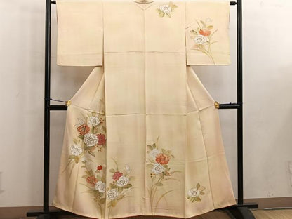 平和屋着物■訪問着 駒刺繍 草花文 暈し染め 金彩 正絹 逸品 BAAW6225mz
