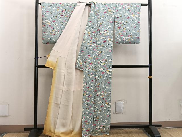 平和屋着物■上質な小紋 地紙重ね たたき染め 正絹 逸品 BAAW6226mz