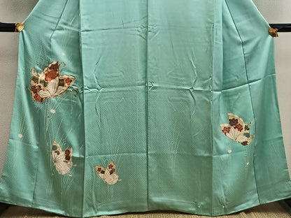 平和屋着物■訪問着 駒刺繍 舞蝶花文 金彩 正絹 逸品 BAAW6239mz