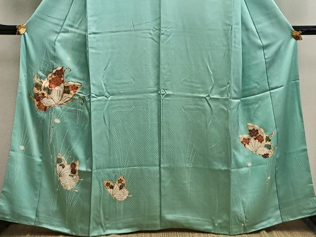 平和屋着物■訪問着 駒刺繍 舞蝶花文 金彩 正絹 逸品 BAAW6239mz