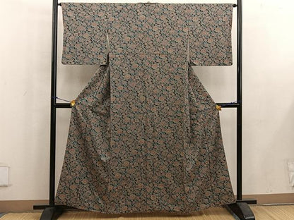 平和屋着物■上質な小紋 更紗花文 正絹 逸品 BAAW6247mz