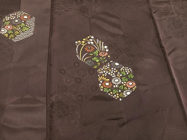 平和屋着物■訪問着 刺繍 亀甲花文 正絹 逸品 BAAW6258mz