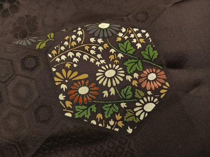 平和屋着物■訪問着 刺繍 亀甲花文 正絹 逸品 BAAW6258mz