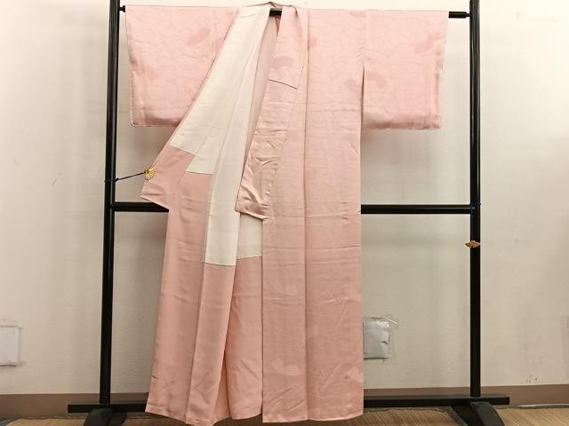 平和屋着物■上質な色無地 地紙重ね地紋 深支子色 正絹 逸品 未使用 BAAW6280mz