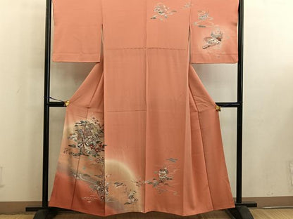 平和屋着物■訪問着 陶器花文 暈し染め 金彩 正絹 逸品 BAAW6283mz