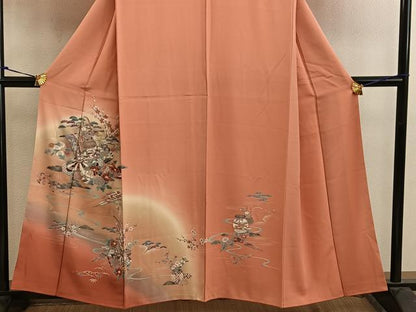 平和屋着物■訪問着 陶器花文 暈し染め 金彩 正絹 逸品 BAAW6283mz