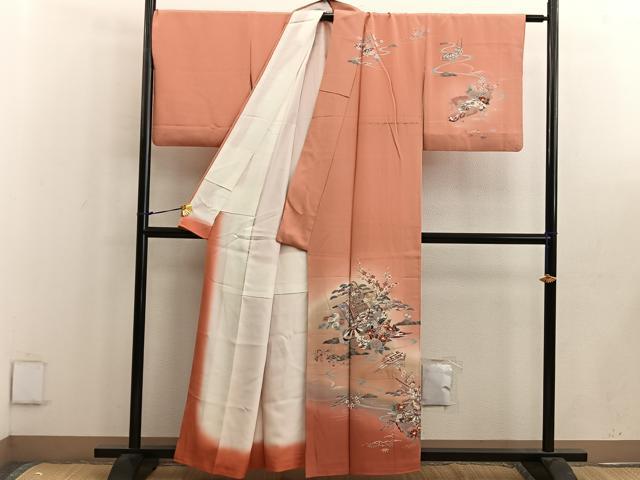平和屋着物■訪問着 陶器花文 暈し染め 金彩 正絹 逸品 BAAW6283mz