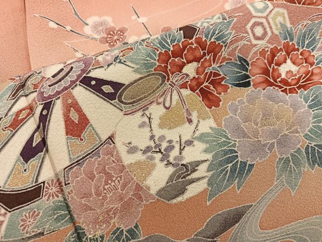 平和屋着物■訪問着 陶器花文 暈し染め 金彩 正絹 逸品 BAAW6283mz