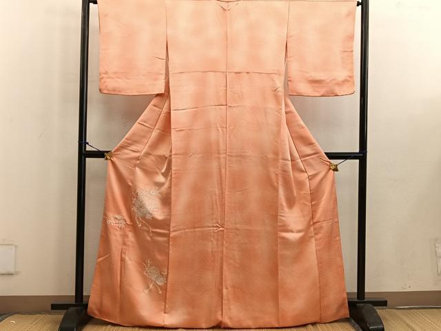 平和屋着物■色留訪問着　総刺繍　相良刺繍　檜扇花文　暈し染め　正絹　逸品　BAAW6289mz