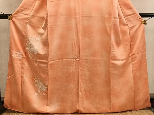 平和屋着物■色留訪問着　総刺繍　相良刺繍　檜扇花文　暈し染め　正絹　逸品　BAAW6289mz