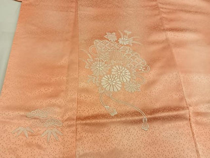 平和屋着物■色留訪問着　総刺繍　相良刺繍　檜扇花文　暈し染め　正絹　逸品　BAAW6289mz