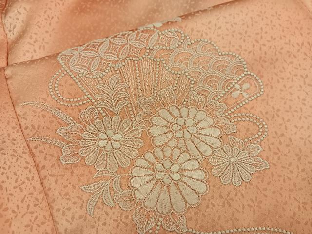 平和屋着物■色留訪問着　総刺繍　相良刺繍　檜扇花文　暈し染め　正絹　逸品　BAAW6289mz