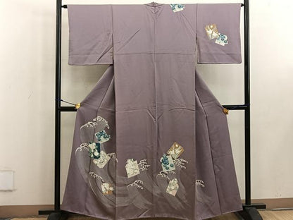平和屋着物■訪問着 立波菊花文 正絹 逸品 BAAW6293mz