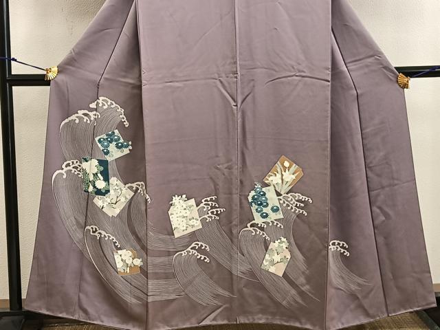 平和屋着物■訪問着 立波菊花文 正絹 逸品 BAAW6293mz