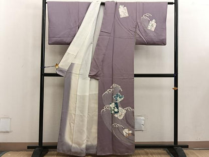 平和屋着物■訪問着 立波菊花文 正絹 逸品 BAAW6293mz