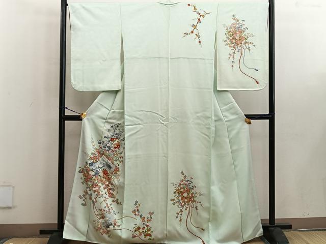 平和屋着物■訪問着 刺繍 御所車花文 金彩 正絹 逸品 BAAW6296mz