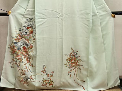 平和屋着物■訪問着 刺繍 御所車花文 金彩 正絹 逸品 BAAW6296mz