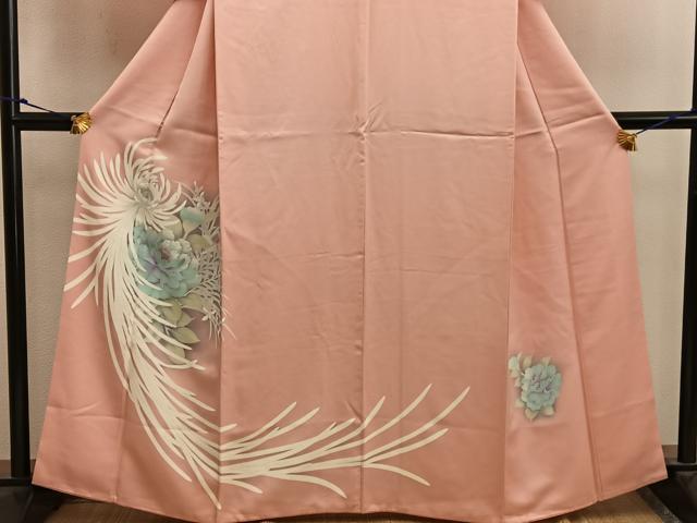 平和屋着物■訪問着 刺繍 牡丹花文 暈し染め 正絹 逸品 BAAW6298mz