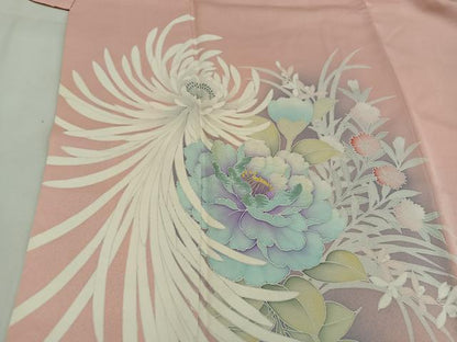 平和屋着物■訪問着 刺繍 牡丹花文 暈し染め 正絹 逸品 BAAW6298mz