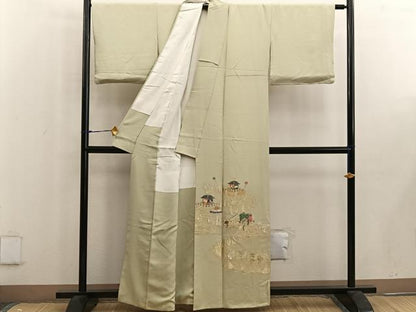 平和屋着物■豪華色留袖　大名行列　金銀糸　正絹　逸品　BAAW6302mz