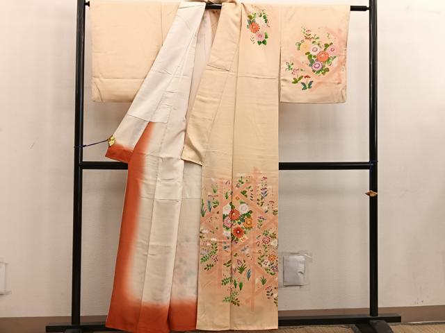 平和屋着物■訪問着　菊花文　正絹　逸品　BAAW6303mz