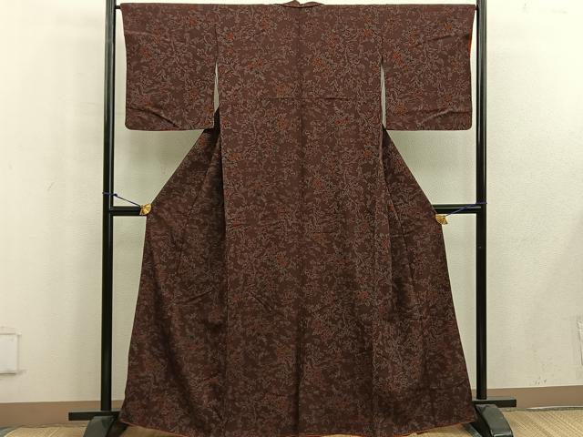 平和屋着物■上質な小紋 草花文 正絹 逸品 BAAW6307mz