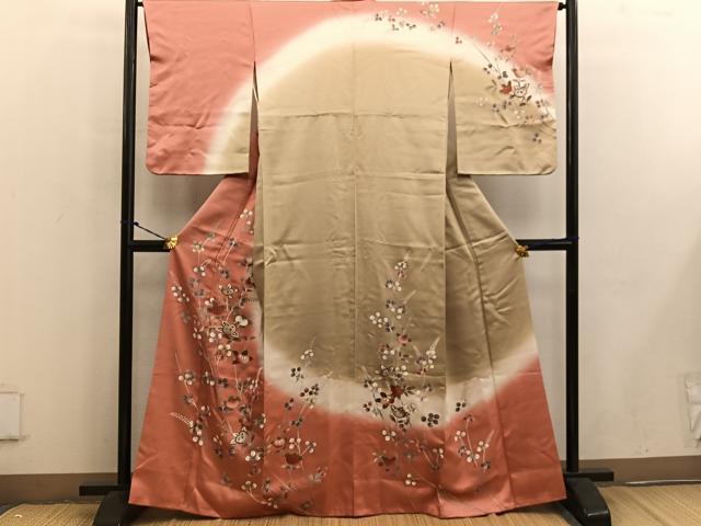 平和屋着物■訪問着 駒刺繍 橘文 暈し染め 金彩 正絹 逸品 BAAW6309mz