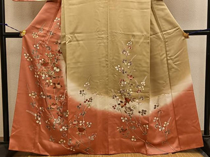平和屋着物■訪問着 駒刺繍 橘文 暈し染め 金彩 正絹 逸品 BAAW6309mz