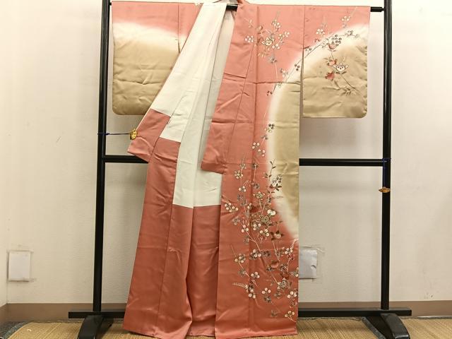 平和屋着物■訪問着 駒刺繍 橘文 暈し染め 金彩 正絹 逸品 BAAW6309mz