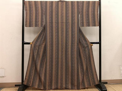 平和屋着物■上質な小紋　型染め　青海波間道　正絹　逸品　BAAW6312mz