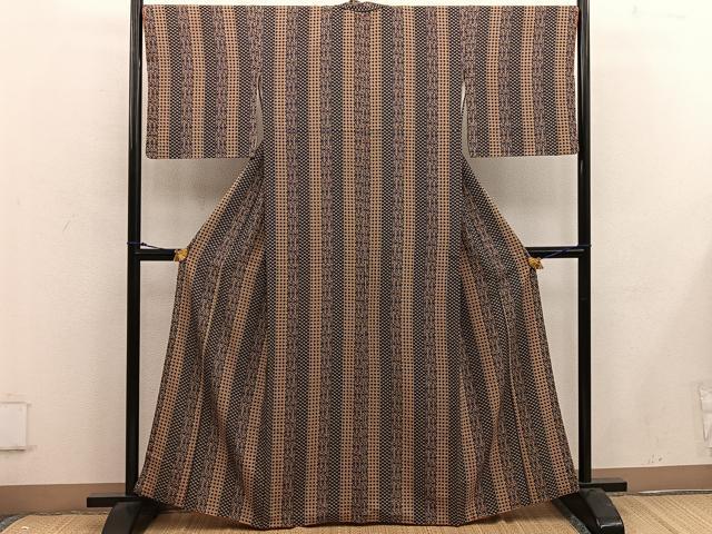 平和屋着物■上質な小紋　型染め　青海波間道　正絹　逸品　BAAW6312mz