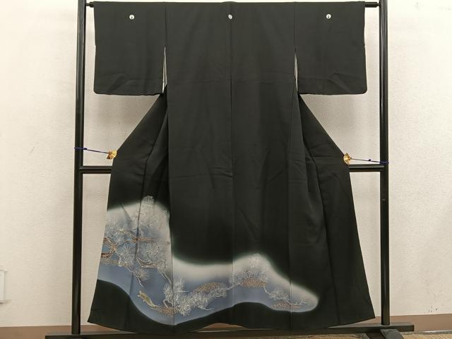平和屋着物■豪華黒留袖 枝花文 暈し染め 金彩 正絹 逸品 BAAW6314mz