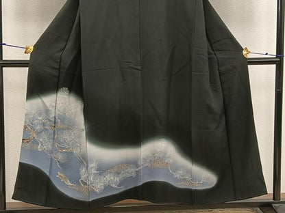 平和屋着物■豪華黒留袖 枝花文 暈し染め 金彩 正絹 逸品 BAAW6314mz