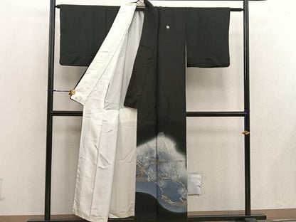 平和屋着物■豪華黒留袖 枝花文 暈し染め 金彩 正絹 逸品 BAAW6314mz