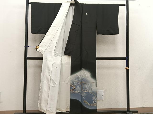 平和屋着物■豪華黒留袖 枝花文 暈し染め 金彩 正絹 逸品 BAAW6314mz