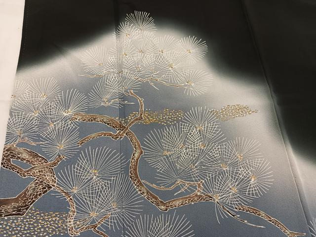 平和屋着物■豪華黒留袖 枝花文 暈し染め 金彩 正絹 逸品 BAAW6314mz