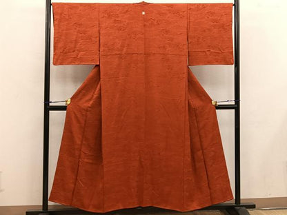 平和屋着物■上質な色無地　弁柄色　正絹　逸品　BAAW6316mz