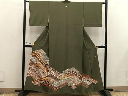 平和屋着物■豪華色留袖　作家物　舞蝶花文　金彩　正絹　逸品　BAAW6317mz