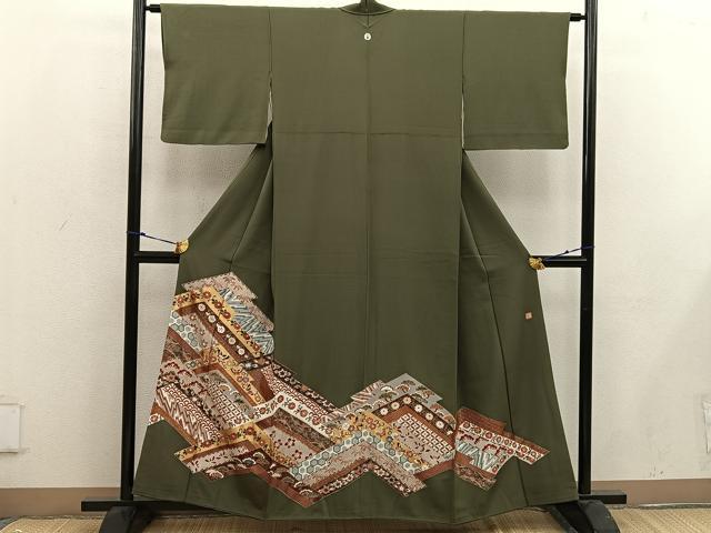 平和屋着物■豪華色留袖　作家物　舞蝶花文　金彩　正絹　逸品　BAAW6317mz