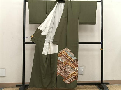 平和屋着物■豪華色留袖　作家物　舞蝶花文　金彩　正絹　逸品　BAAW6317mz