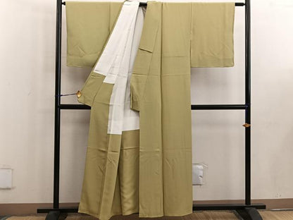 平和屋着物■上質な色無地　芥子色　正絹　逸品　未使用　BAAW6335mz