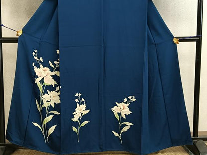 平和屋着物■訪問着　手描き　カトレア　金彩　正絹　逸品　BAAW6340mz